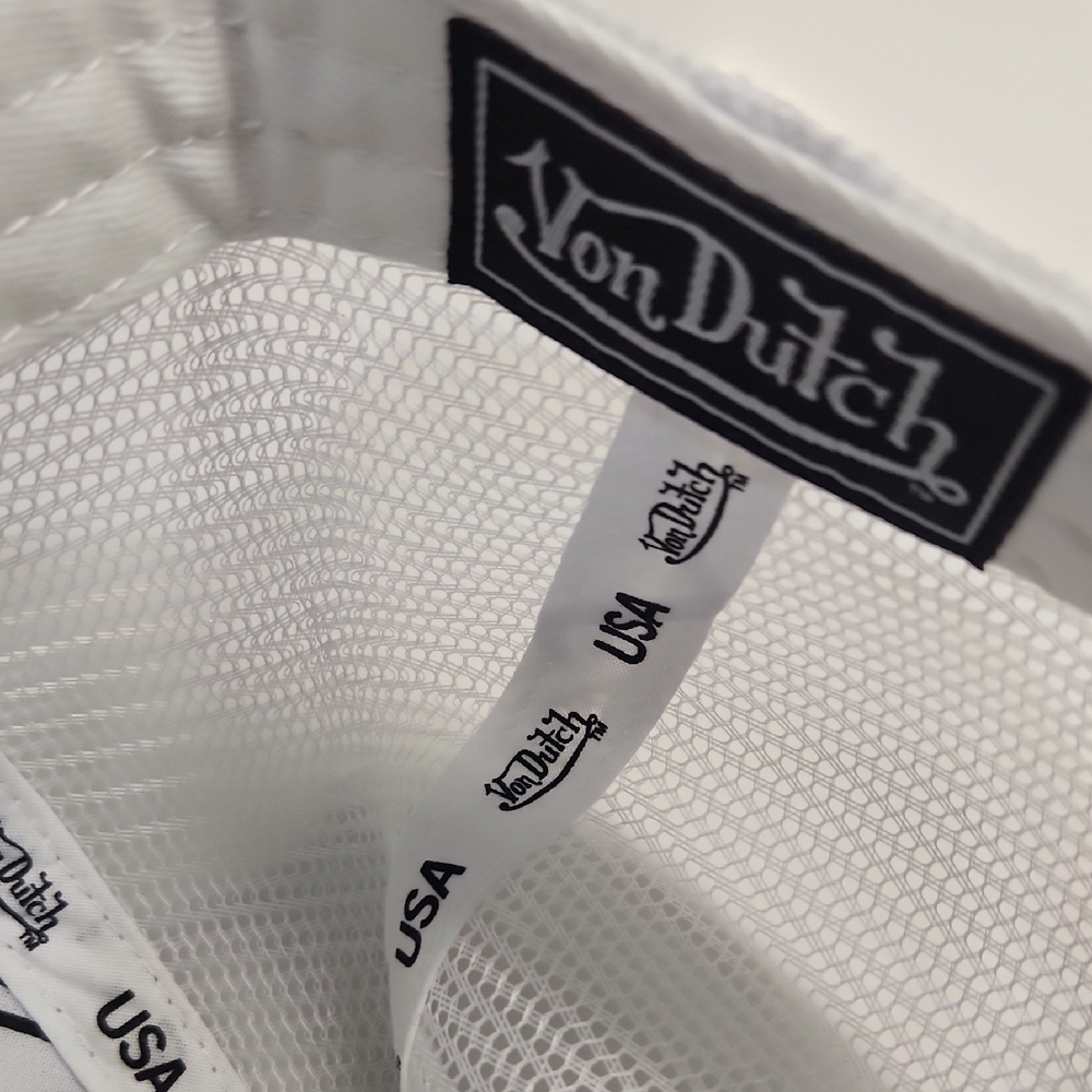 Von Dutch White Fruit And Logo Patch Trucker Hat - Picture 6 of 8